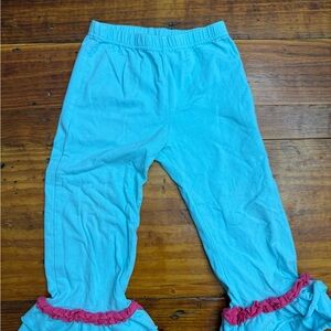 Kids Bottoms in Blue with Pink Ruffles